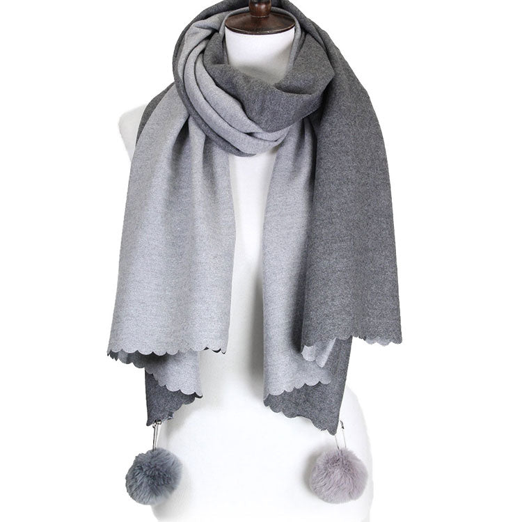 Grey Willow Super Soft Cashmere Feel Two Side Pom Pom Scarf Warm Cashmere Feel Reversible Pom Pom Scarf, Accent your look with this soft, highly versatile rectangular scarf, can wear be worn as a scarf or a shawl. A rugged staple that brings a classic look with warm weather intentions, to your fashionable look. This modish oversized tartan scarf pairs well with your attire, is an easy choice to fight against the cold of winter.