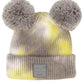 Grey Yellow C.C Tie Dye Baby Beanie C.C Rubber Patch Double Yarn Pom, before taking your baby  running out the door into the cool air, you’ll want to reach for this toasty beanie to keep your baby incredibly warm. Accessorize the fun way with this faux fur pom pom hat, it's the autumnal touch you need to finish your outfit in style. Awesome winter gift accessory! Perfect Gift Birthday, Christmas, Stocking Stuffer, Secret Santa, Holiday, Anniversary, Valentine's Day, Loved One.