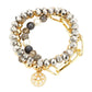 Hematite  Three PCS - Stone Embellished North Star Charm Multi Beaded Stretch Bracelets, Get ready with these Stretch Evening Bracelet, put on a pop of color to complete your ensemble. Perfect for adding just the right amount of shimmer & shine . Perfect Birthday Gift, Anniversary Gift, Mother's Day Gift, Graduation Gift.