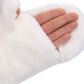 Ivory CC Faux Fur Mittens With Shepherd Lining, are a smart, eye-catching, and attractive addition to your outfit. These trendy gloves keep you absolutely warm and toasty in the winter and cold weather outside. Accessorize the fun way with these gloves. It's the autumnal touch you need to finish your outfit in style. A pair of these gloves will be a nice gift for your family, friends, anyone you love, and even yourself.