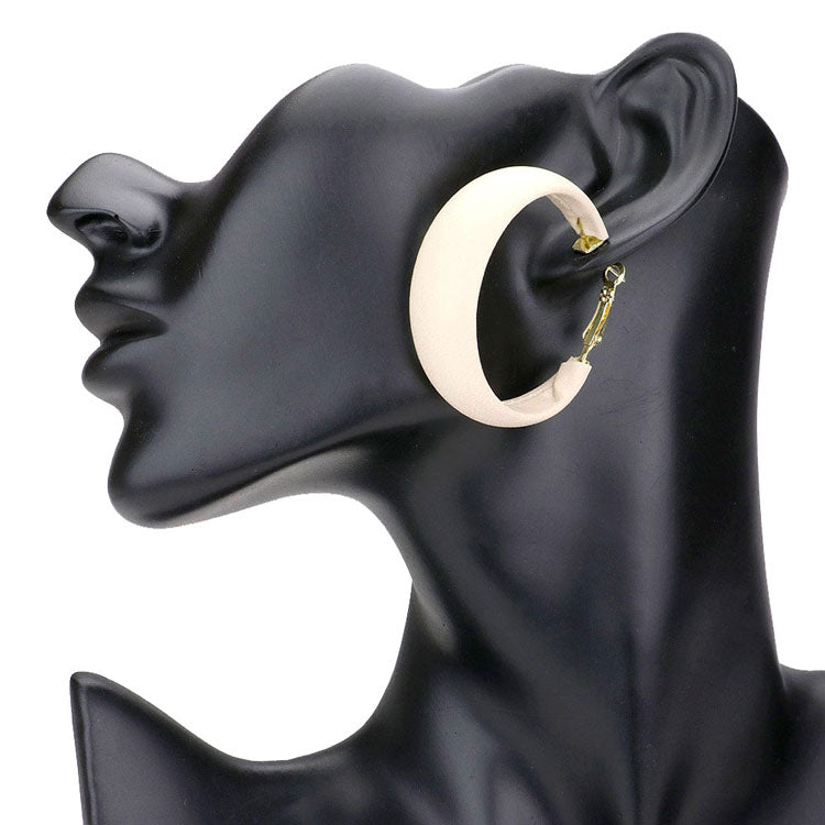 Ivory Faux Leather Hoop Earrings. Spring is right around the corner, get ready with these Dangle Pin Catch earrings, add a pop of color to your ensemble. Beautifully crafted design adds a gorgeous glow to any outfit. Jewelry that fits your lifestyle!  Perfect Birthday Gift, Anniversary Gift, Loved One Gift, Mother's Day Gift, Anniversary Gift, Graduation Gift for the women in your life.