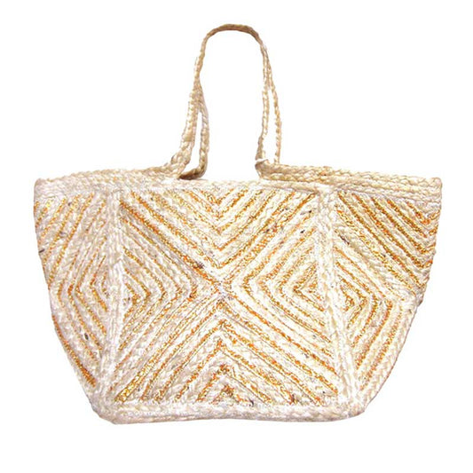 Ivory Geometric Patterned Shoulder Bag, Shoulder Bag great for different activities including quick getaways, long weekends, picnics, beach or even to go to the gym! Works with any outfit and will always get compliment from others. Roomy enough to carry all of your essentials, shoulder strap provides comfortable, hassle-free carrying, suitable for different ages, ideal for everyday use. 