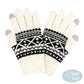 Ivory Knit Aztec Smart Gloves, ensure you keep warm and toasty in a fashionable way in winter and on cold days. Perfect to complete your trendy outfit. It's perfect to use your electronic devices and touchscreens with ease while keeping your fingers covered, and swiping away! A pair of these gloves are a cool gift this winter for your family, friends, anyone you love, and even yourself. Enjoy the winter in a cool way!