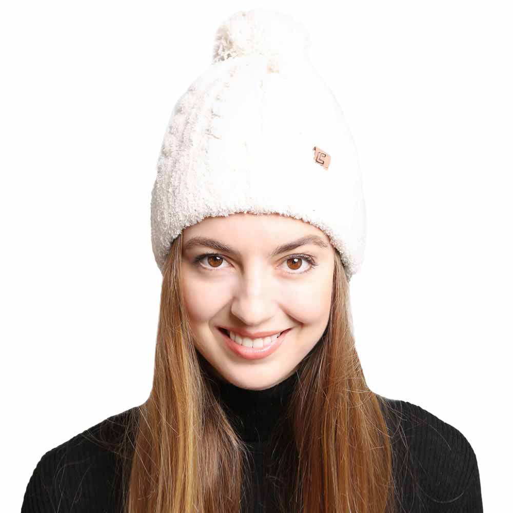 Ivory Solid Color Pom-Pom Beanie, Coordinate with any outfit before going out in the winter or cold days for perfect warmth and comfortability in perfect style. It keeps you warm, toasty, and totally unique everywhere. It's an awesome winter gift accessory for Birthdays, Christmas, Stocking stuffers, holidays, anniversaries, and Valentine's Day to friends, family, and loved ones. Happy winter!