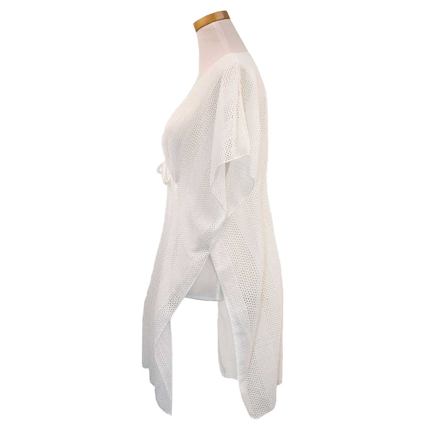 Ivory Solid Cover Up Kimono Poncho, The lightweight Kimono poncho top is made of soft and breathable Polyester material. short sleeve swimsuit cover up with open front design, simple basic style, easy to put on and down. Perfect Gift for Wife, Mom, Birthday, Holiday, Anniversary, Fun Night Out.