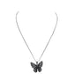 Jet Black CZ Butterfly Pendant Necklace, butterflies bring a message of positivity and hope, transformation & new beginnings, versatile enough for wearing straight through the week, delicate for all-day wear, coordinate with any ensemble from business casual to everyday wear, Get ready with these Pendant Necklace, put on a pop of color to complete your ensemble. Perfect for adding just the right amount of shimmer & shine and a touch of class to special events.