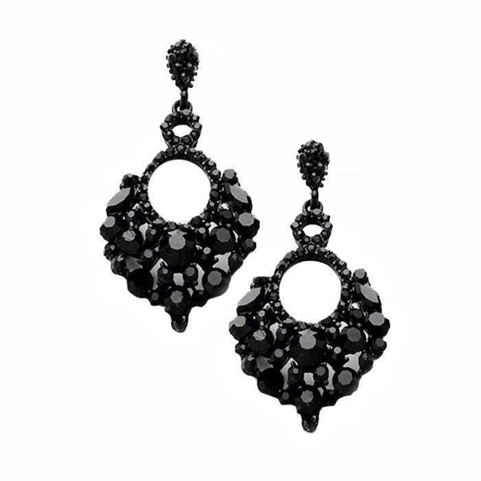 Jet Black Marquise Crystal Chandelier Statement Evening Earrings, put on a pop of color to complete your ensemble. Perfect for adding just the right amount of shimmer & shine and a touch of class to special events. Perfect Birthday Gift, Anniversary Gift, Mother's Day Gift, Graduation Gift.