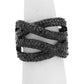 Jet Black Rhinestone Pave Twist Stretch Ring. Beautifully crafted design adds a gorgeous glow to any outfit. Jewelry that fits your lifestyle! Perfect for adding just the right amount of shimmer & shine and a touch of class to special events. Perfect Birthday Gift, Anniversary Gift, Mother's Day Gift, Graduation Gift, Just Because Gift, Thank you Gift.