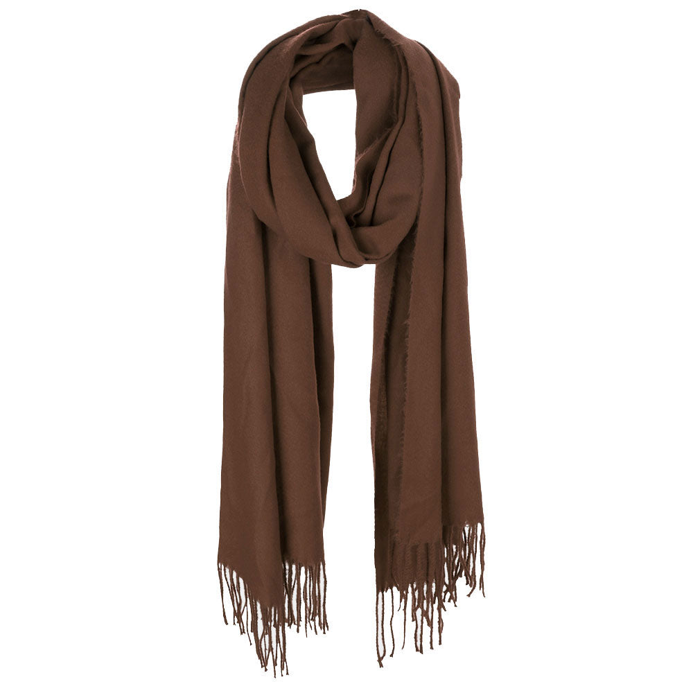 Khaki Solid Tassel Oblong Scarf, Accent your look with this soft, highly versatile scarf. Great for daily wear in the cold winter to protect you against chill, classic infinity-style scarf & amps up the glamour with plush material that feels amazing snuggled up against your cheeks.