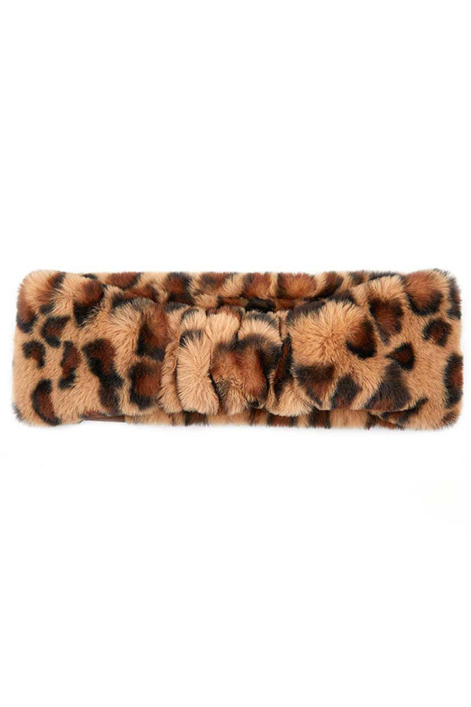 Latte C.C Leopard Pattern Faux Fur Headwrap, before running out the door into the cool air, you’ll want to reach for this toasty beanie to keep you incredibly warm. Accessorize the fun way with this faux fur Headwrap, it's the autumnal touch you need to finish your outfit in style. Awesome winter gift accessory! Perfect Gift Birthday, Christmas, Stocking Stuffer, Secret Santa, Holiday, Anniversary, Valentine's Day, Loved One.