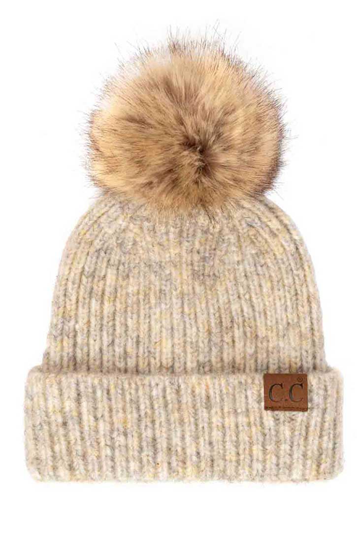 Lemonade C.C Classic Rib Beanie With Faux Fur Pom, These awesome trendy women’s Rib Beanie With Faux Fur Pom are Warm, durable and comfortable. This will be your go-to beanie this fall and winter season. The classic style allows you to enhance your outfit, no matter your wardrobe. Accessorize the fun way with this faux fur pom pom hat, Awesome winter gift accessory! Perfect Gift Birthday, Christmas, Stocking Stuffer, Secret Santa, Holiday, Anniversary, Valentine's Day, Loved One.