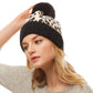 Black Leopard Print Pom Pom Beanie Hat Black Leopard Faux Fur Pom Pom Hat Beanie Cold Weather Hat, grab this toasty hat to keep you incredibly warm when running out the door. Accessorize with this cat ear hat, it's the autumnal touch finish your outfit. Best Gift Birthday, Christmas, Anniversary, Valentine's Day, Loved One, BFF, etc