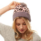 Gray Leopard Print Pom Pom Beanie Hat Gray Leopard Faux Fur Pom Pom Hat Beanie Cold Weather Hat, grab this toasty hat to keep you incredibly warm when running out the door. Accessorize with this cat ear hat, it's the autumnal touch finish your outfit. Best Gift Birthday, Christmas, Anniversary, Valentine's Day, Loved One, BFF, etc