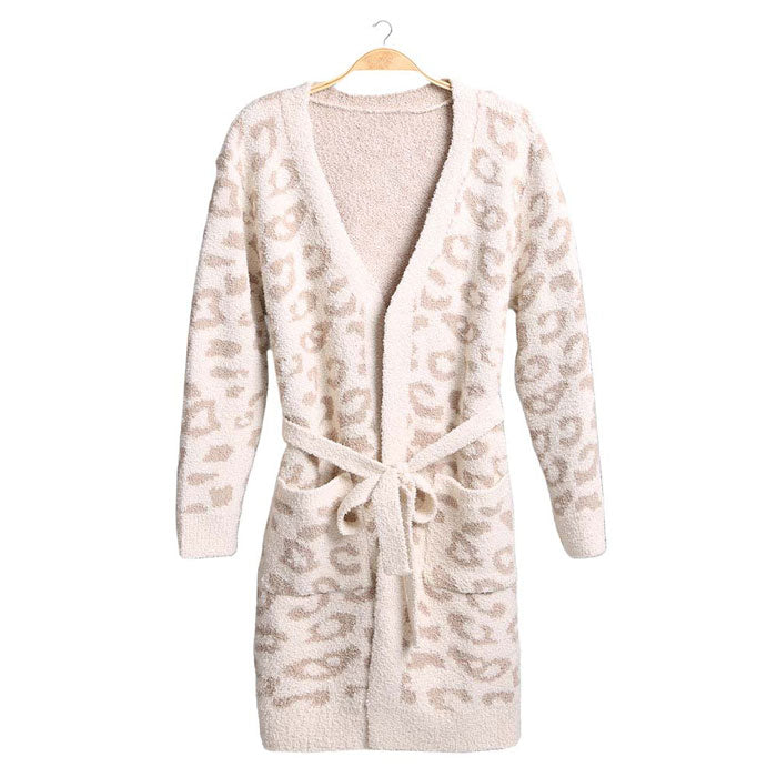 Light Beige Leopard Patterned Cozy Robe. These leopard themed multi-purpose ponchos are wonderfully versatile and can be worn in many different ways: as a poncho; a shrug; a cardigan; a scarf; a snood; and a shawl. Timeless beautiful Poncho is ensure your upper body stays perfectly warm when the temperatures drop. A fashionable eye catcher, will quickly become one of your favorite accessories, the thickness is perfect for autumn winter and spring, fine gift for women, girl, mom.