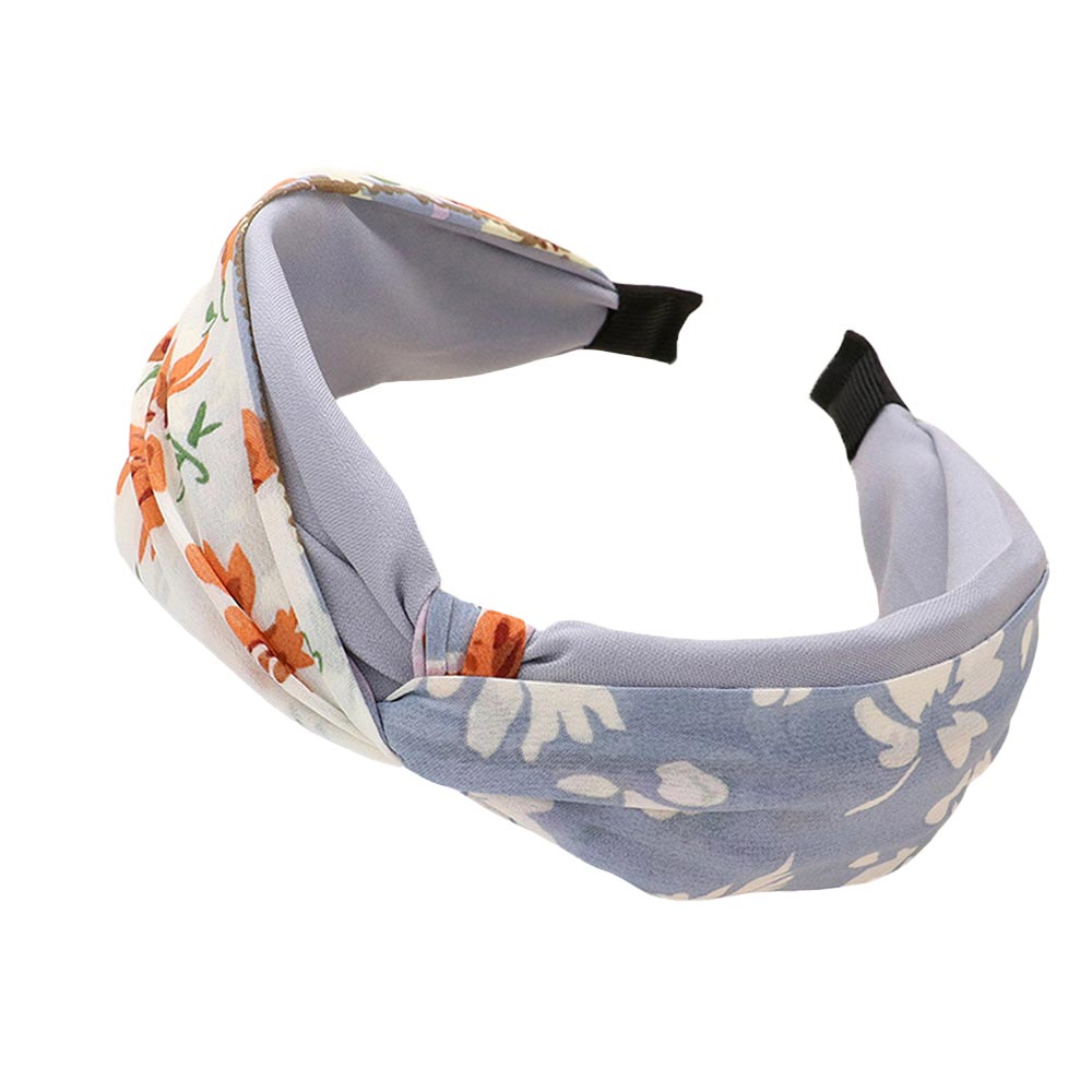 Light Blue Abstract Flower Patterned Twisted Headband, create a natural & beautiful look while perfectly matching your color with the easy-to-use abstract flower patterned twisted headband. Perfect for everyday wear, special occasions, outdoor festivals, and more. Awesome gift idea for your loved one or yourself.
