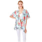 Light Blue Garden Rose Flower Printed Cover Up Poncho Kimono Poncho, These Poncho featuring a rose flower printed design prints easy to pair with so many tops. Lightweight and Breathable Fabric, Comfortable to Wear. Suitable for Weekend, Work, Holiday, Beach, Party, Club, Night, Evening, Date, Casual and Other Occasions in Spring, Summer and Autumn.