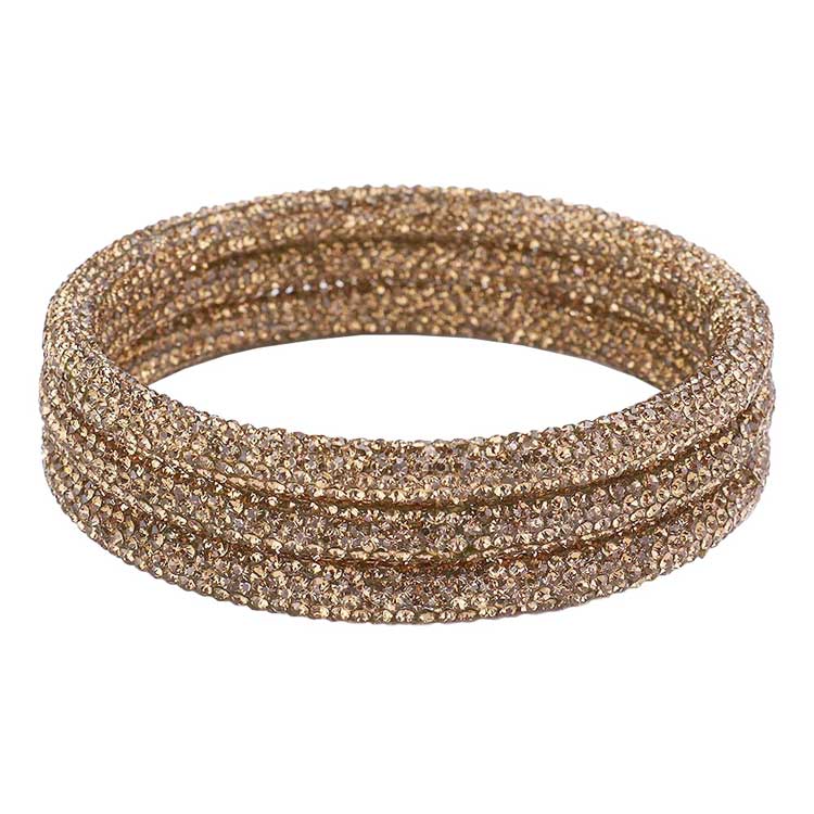 Light Col Topaz 3PCS Rhinestone Pave Bangle Layered Bracelets, The sparkly Rhinestone bangle Bracelets set featuring made of rubber and Rhinestone dust inlaid. It looks so pretty, brightly and elegant. This Circle Rhinestone Wristband Bracelets designed in simple type is a trendy fashion statement, These Layer Bracelets bangle are perfect for any occasion whether formal or casual or for going to a party or special occasions. Perfect gift for birthday, Valentine’s Day, Party, Prom.