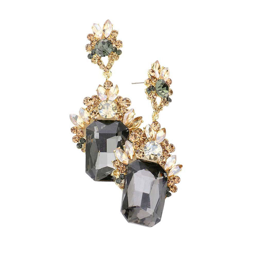 Light Col Topaz Emerald Cut Stone Accented Evening Earrings, These gorgeous Stone pieces will show your class in any special occasion. The elegance of these evening earrings goes unmatched. the perfect sparkling accessory to add some sophisticated fun to your outfit. Suitable for wear Party, Wedding, Date Night or any special events. Perfect gift for Birthday gift, Anniversary gift, Thank you Gift, Valentine‚Äôs Day or any special occasion.