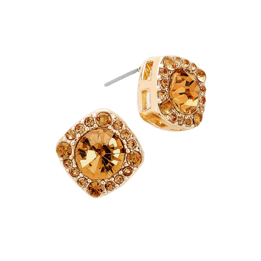 Light Col Topaz Round Glass Crystal Cut Quad Stud Earrings. Beautifully crafted design adds a gorgeous glow to any outfit. Jewelry that fits your lifestyle! Perfect Birthday Gift, Anniversary Gift, Mother's Day Gift, Anniversary Gift, Graduation Gift, Prom Jewelry, Just Because Gift, Thank you Gift.