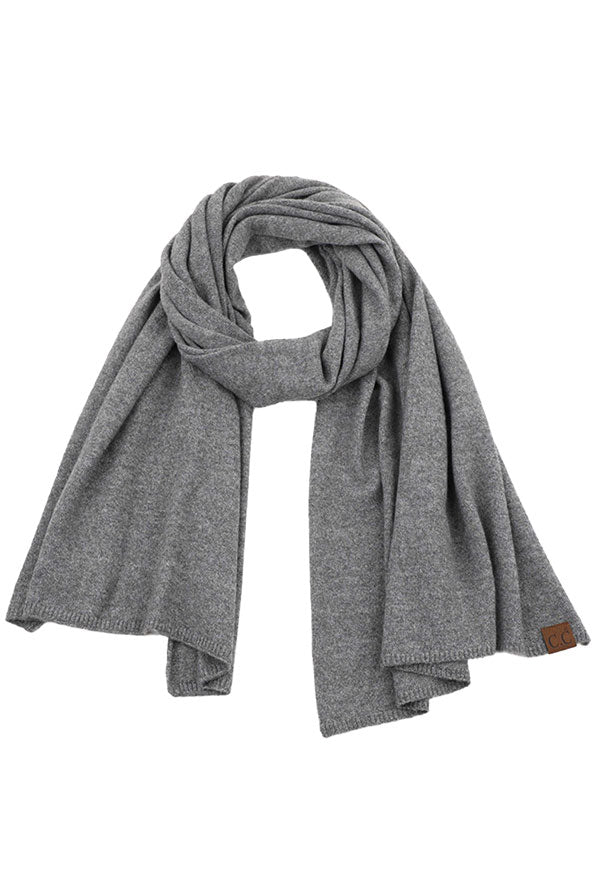 Light Gray Soft Recycled Fine Yarn Cuff Scarf, Fashionable and stylish, Accent your look with this soft, highly versatile scarf. delicate, warm, on trend & fabulous, a luxe addition to any cold-weather ensemble. Great for daily wear in the cold winter to protect you against chill, This elegant quality scarf is a great addition to your collection of fashion accessories. Awesome winter gift accessory!