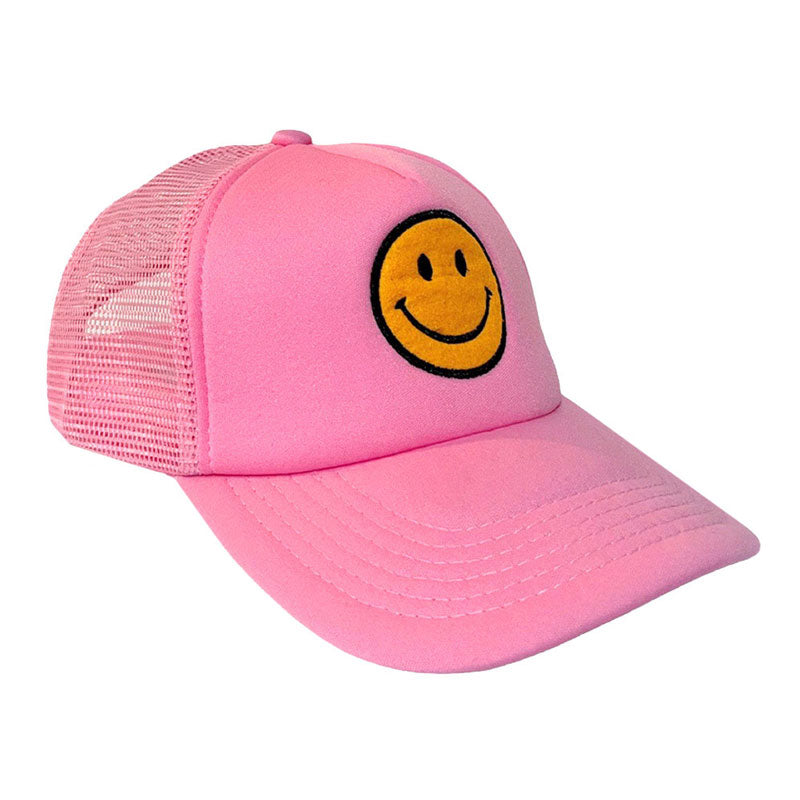 Light Pink Smile Accented Mesh Back Baseball Cap, This fun cool smile accented embroidered baseball Cap is made for you. It's fully adjustable and easy to style! Protect your skin from harmful UV rays and keep your hair out of your face and eyes by wearing this comfortable baseball cap during all your outdoor activities like exercising, running, playing tennis, sports and camping!