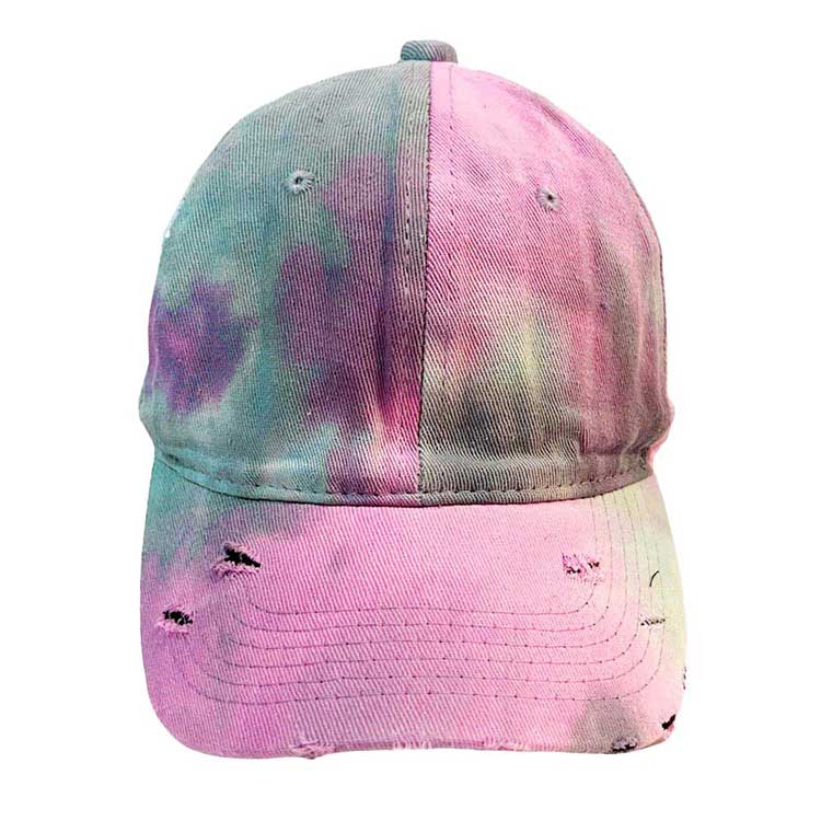 Light Pink Tie Dye Vintage Baseball Cap; fun, cool, vintage cap for men! Perfect for a bad hair day, you can pull your messy bun or high ponytail through, perfect to keep your hair away from you face while exercising, running, playing tennis or just taking a walk outside. Adjustable Velcro strap gives you the perfect fit.