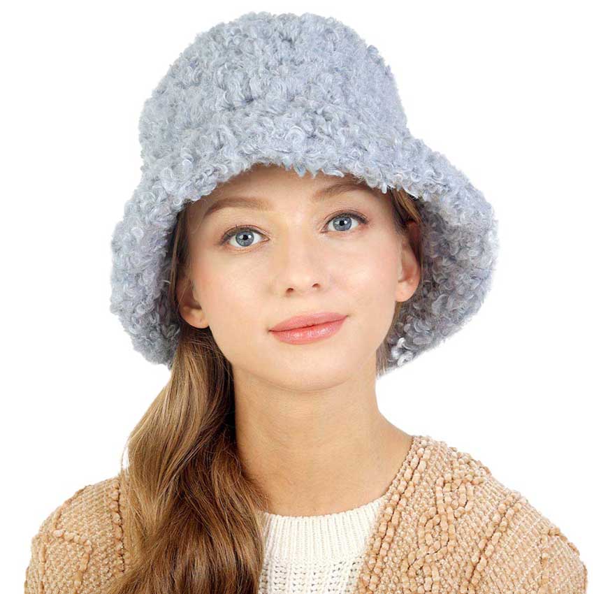 Light Blue Sherpa Bucket Hat, Get Ready for Fall and Winter in style and comfort and stay warm in this Trendy Boho Chic, Sherpa Bucket Hat. It's made of soft durable material has amazing breathability for your head. Warm, soft, fuzzy and high quality. Great gift for that fashionable on-trend friend. The round design at the top is more humane and fits the shape of everyone's head. Perfect for both casual daily and outdoor activities, such as fishing, hunting, hiking and camping.