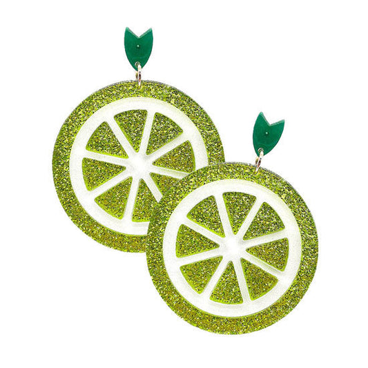Lime Glittered Resin Lime Dangle Earrings. These gorgeous seed beaded Stone pieces will show your class in any special occasion. The elegance of these food themed earrings goes unmatched, great for wearing at a party! Perfect jewelry to enhance your look. Awesome gift for birthday, Anniversary, Valentine’s Day or any special occasion.