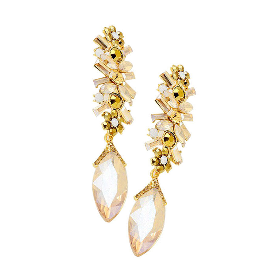 Lt Col Topaz Marquise Glass Crystal Drop Evening Earrings, put on a pop of color to complete your ensemble. Perfect for adding just the right amount of shimmer & shine and a touch of class to special events. Perfect Birthday Gift, Anniversary Gift, Mother's Day Gift, Graduation Gift.