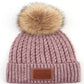 Mauve C.C Double Braided Beanie Faux Fur Pom Pom & Leather Patch Winter Hat; reach for this classic toasty hat to keep you nice n warm in the chilly winter weather, the wintry touch finish to your outfit. Perfect Gift Birthday, Christmas, Holiday, Anniversary, Stocking Stuffer, Secret Santa, Valentine's Day, Loved One, BFF