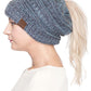Mint C.C Mixed Color Knitted Ponytail Beanie Stylish Comfy Warm Winter Hat; reach for this classic toasty hat to keep you nice n warm in the chilly winter weather, the wintry touch finish to your outfit. Perfect Gift Birthday, Christmas, Holiday, Anniversary, Stocking Stuffer, Secret Santa, Valentine's Day, Loved One, BFF