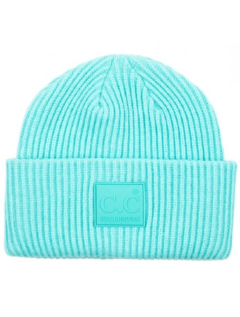 Mint C.C Solid Ribbed Knit Beanie With Rubber Patch Comfy Warm Winter Hat; reach for this classic toasty hat to keep you nice n warm in the chilly winter weather, the wintry touch finish to your outfit. Perfect Gift Birthday, Christmas, Holiday, Anniversary, Stocking Stuffer, Secret Santa, Valentine's Day, Loved One, BFF