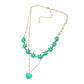 Mint Enamel Heart Pendant Flower Link Double Layered Necklace, Get ready with these beautiful statement Pendant necklace Double Layered will bring a lovely put on a pop of color to your look. Bright Enamel Heart and floral design will coordinate with any ensemble from business casual to everyday wear. The beautiful combination of Flower and Heart themed necklace are the perfect gift for the women in our lives who love flower.