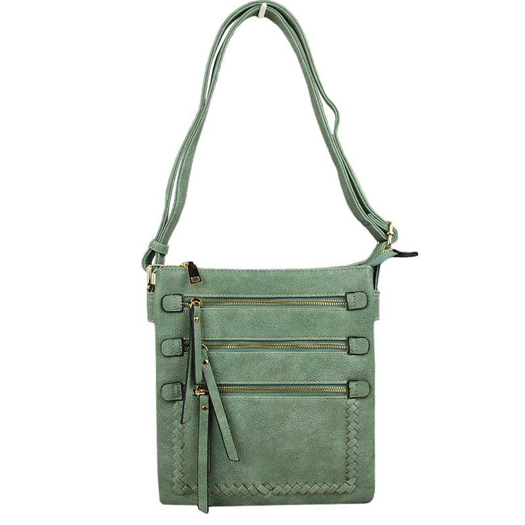 Mint Fashionable Womens Soft Leather Crossbody Purse Shoulder Bag, Show your trendy side with this awesome crossbody bag. Have fun and look stylish. Versatile enough for wearing straight through the week, perfectly lightweight to carry around all day. Hands-Free Cross-Body adds an instant runway style to your look, giving it ladylike chic. This handbag is destined to become your new favorite. Detachable, adjustable crossbody strap. Exterior front zip pocket.