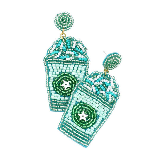 Mint Felt Back Beaded Beverage Dangle Earrings, put on a pop of color to complete your ensemble. Perfect for adding just the right amount of shimmer & shine and a touch of class to special events. Perfect Birthday Gift, Anniversary Gift, Mother's Day Gift, Graduation Gift.