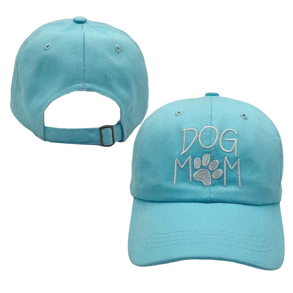 Mint Paw Pointed Dog Mom Message Baseball Cap, this cute dog mom message baseball cap for women is both functional and stylish! This baseball cap has the design "Dog Mom" screen printed on the front. Fun cool dog mother-themed message vintage cap perfect for those who love the animal and perfect for the mom who is in Charge! 