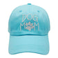 Mint Paw Pointed Dog Mom Message Baseball Cap, this cute dog mom message baseball cap for women is both functional and stylish! This baseball cap has the design "Dog Mom" screen printed on the front. Fun cool dog mother-themed message vintage cap perfect for those who love the animal and perfect for the mom who is in Charge! 