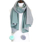 Mint Willow Super Soft Cashmere Feel Two Side Pom Pom Scarf Warm Cashmere Feel Reversible Pom Pom Scarf, Accent your look with this soft, highly versatile rectangular scarf, can wear be worn as a scarf or a shawl. A rugged staple that brings a classic look with warm weather intentions, to your fashionable look. This modish oversized tartan scarf pairs well with your attire, is an easy choice to fight against the cold of winter.
