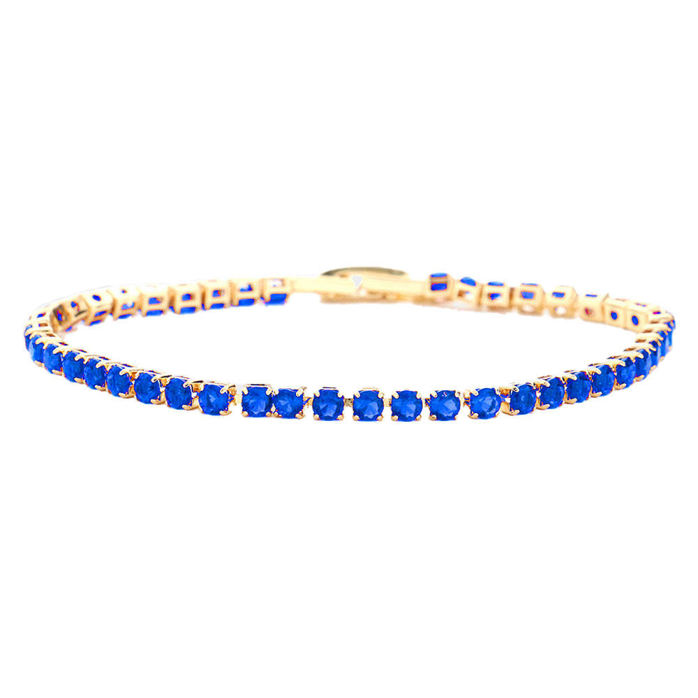 Montana Blue Brass Metal Tennis Evening Bracelet, Get ready with these Evening Bracelet, put on a pop of color to complete your ensemble. Perfect for adding just the right amount of shimmer & shine and a touch of class to special events. Perfect Birthday Gift, Anniversary Gift, Mother's Day Gift, Graduation Gift.