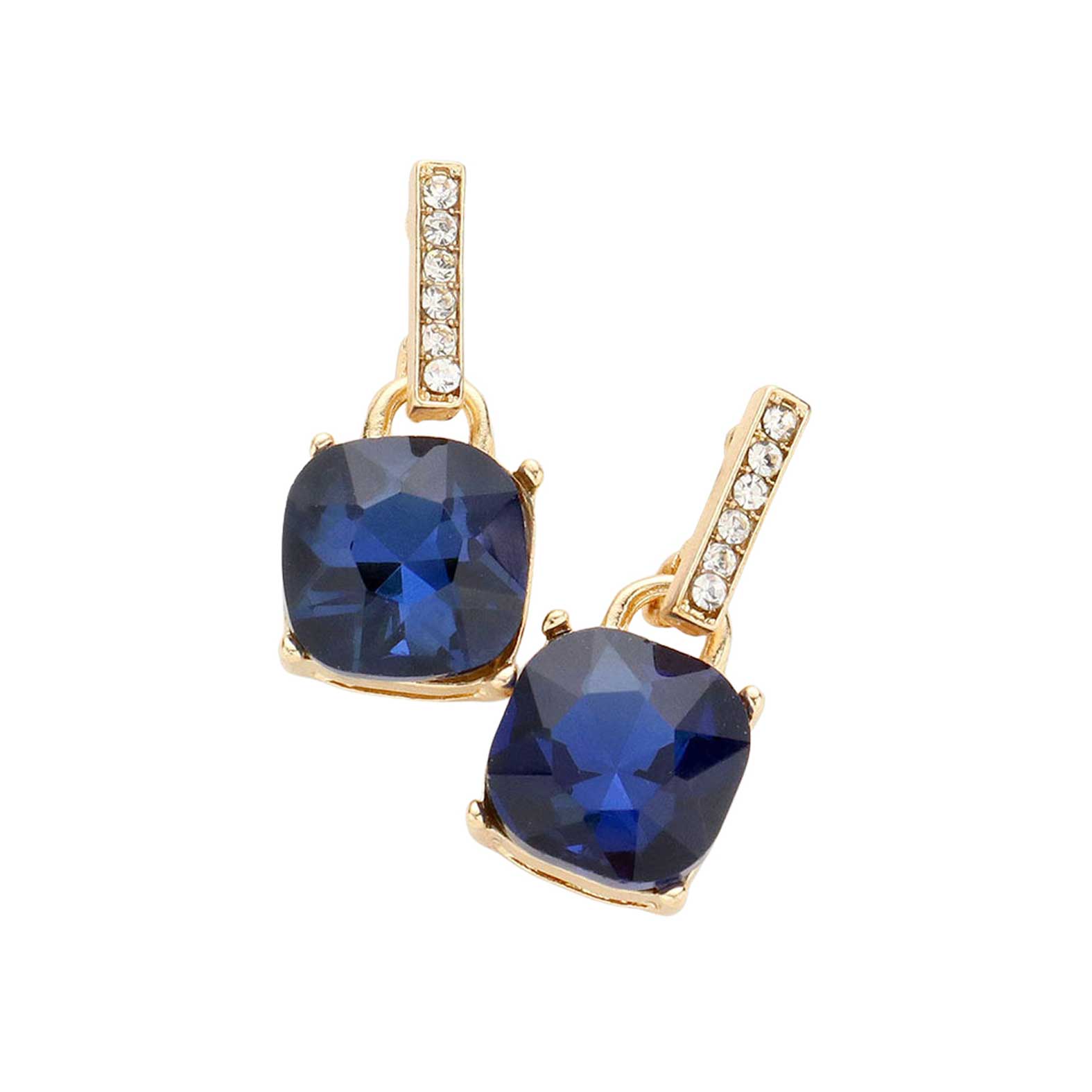 Montana Blue Cushion Square Stone Dangle Evening Earrings, Beautifully crafted design adds a gorgeous glow to your special outfit. Cushion square stone jewelry that fits your lifestyle on special occasions! Cushion Square Stone and sparkling glow give these stunning earrings an elegant look and make you stand out. Perfect Birthday Gift, Anniversary Gift, Mother's Day Gift, Graduation Gift, Prom Jewelry, Just Because Gift, Thank you Gift, or any other special occasion.