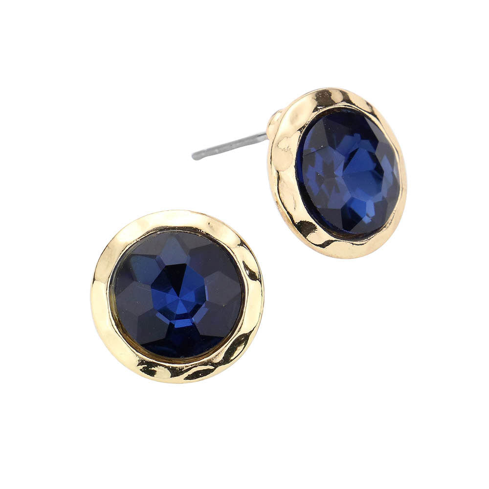 Montana Blue Stylist Round Stone Stud Earrings, Delicately this stud earring will enhance your look, versatile enough for wearing straight through the week, perfectly lightweight for all-day wear, coordinate with any ensemble from business casual to everyday wear, the perfect addition to every outfit. Adds a touch of nature-inspired beauty to your look. Perfect Birthday Gift, Anniversary Gift, Mother's Day Gift, Graduation Gift, Prom Jewelry, Just Because Gift, Thank you Gift.