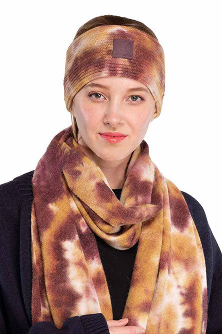 Moss Ginger C.C Tie Dye Headband With Rubber Patch, extract your glamour with an awesome look. Push back your hair with this rubber patch headband to show you up in a stylish way. Spice up any plain outfit and be ready to receive compliments. Be the ultimate trendsetter wearing this chic headband with all your stylish outfits! It's perfect for covering up a bad hair day! A beautiful gift for the persons you care about the most, even yourself! Stay stylish.