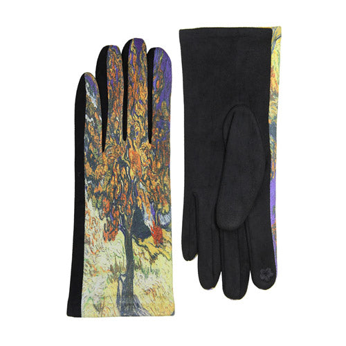 Mulberry Tree Print Gloves Mulberry Tree Smart Touch Gloves, Soft Warm Gloves, comfy faux suede design, is a trendy & elegant style. Mid-weight feel, finished with a hint of stretch for comfort & flexibility. Tech-friendly ideal for staying on the go with touchscreens.Perfect Gift Birthday, Christmas, Valentine's Day