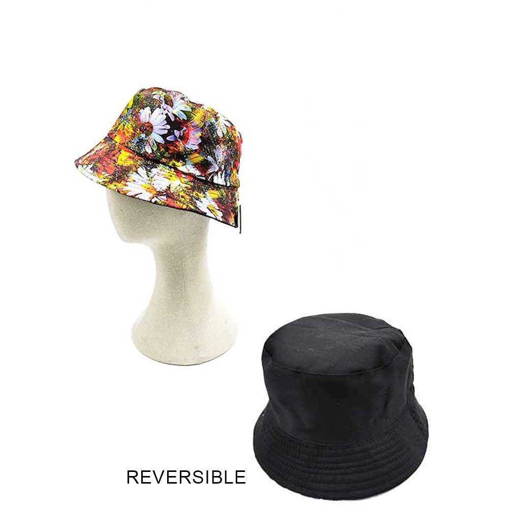 Multi Flower Patterned Reversible Bucket Hat, show your trendy side with this flower patterned bucket hat. Have fun and look Stylish. You can easily fold this bucket hat and put it in any backpack. Great for covering up when you are having a bad hair day, perfect for keeping the sun off of your face, neck, and shoulders Perfect summer, beach accessory.
