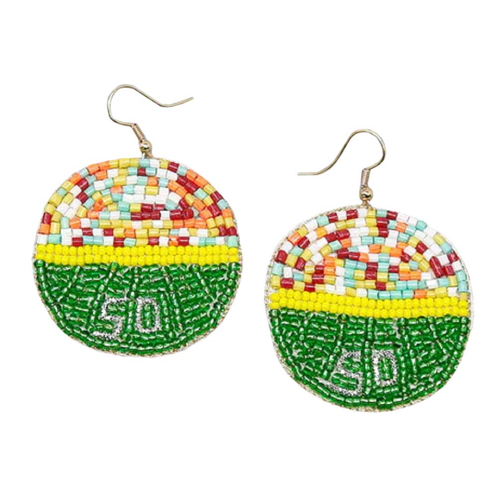 Multi 50 Yard Field Seed Bead Earrings, enhance your attire with these beautiful 50-yard field earrings to show off your fun trendsetting style. It can be worn with any daily wear such as shirts, dresses, T-shirts, etc. These Seed Bead earrings will garner compliments all day long. Whether day or night or wearing a dress or a coat, these earrings will make you look more glamorous and beautiful.