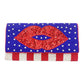 Multi American USA Flag Lips Seed Beaded Clutch Crossbody Bag. This high quality Crossbody Bag is both unique and stylish. perfect for money, credit cards, keys or coins and many more things, light and gorgeous. perfectly lightweight to carry around all day. Look like the ultimate fashionista carrying this trendy  Crossbody Bag!