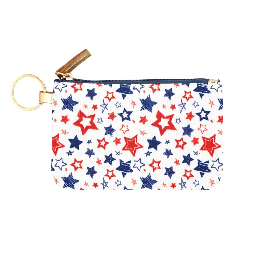 Muti American USA Star Patterned Id Wallet Detachable,  looks like the ultimate fashionista when carrying USA star patterned id wallet, You can keep your ID card in this bag and also when you need something small to carry or drop in your bag. Show your love for Your country with this sweet patriotic  USA star patterned id wallet. Red, white, and blue are used for a trendy fireworks flare.