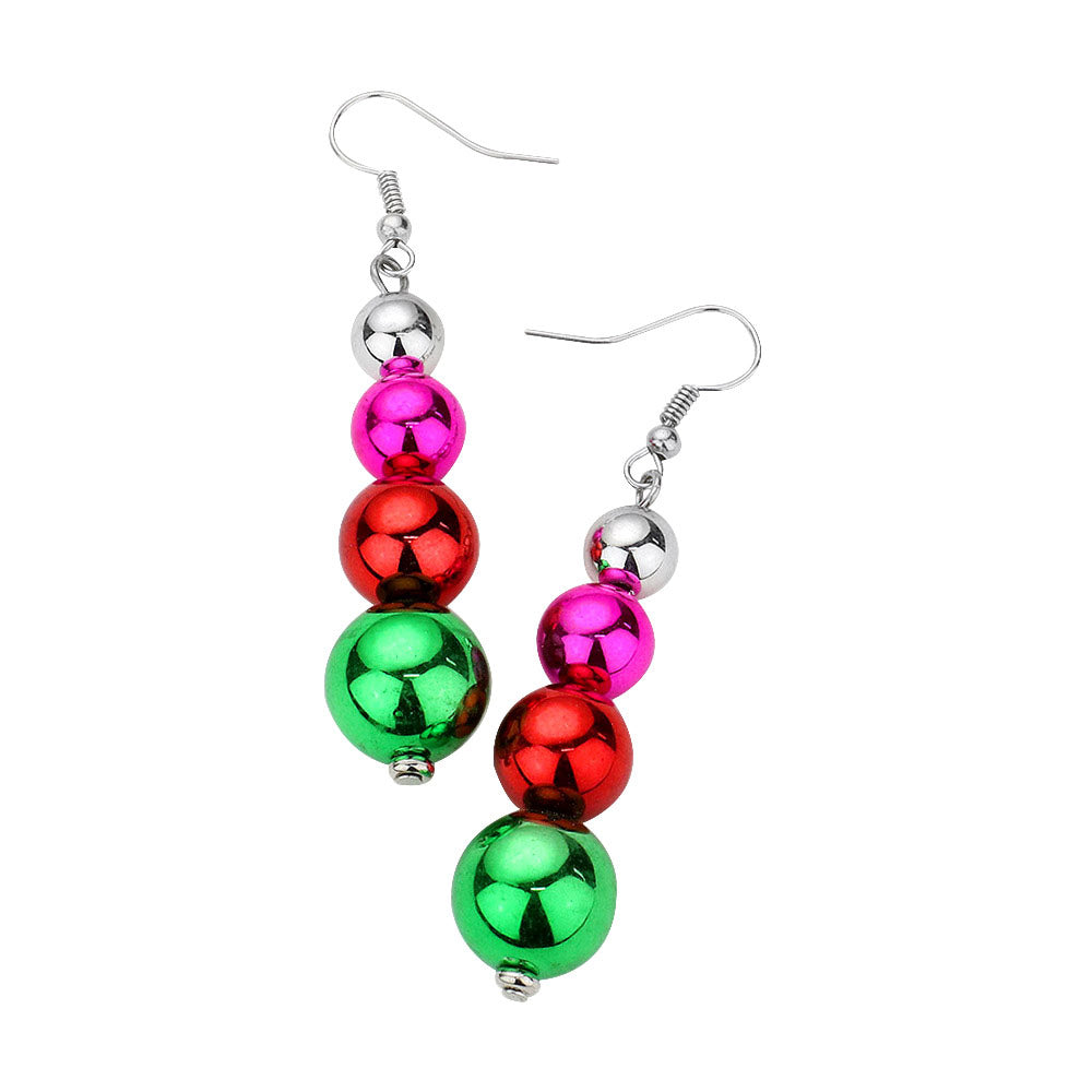 Multi Christmas Ball Drop Earrings, celebrate this Christmas with these cute Christmas Earrings. They will glitter on your earlobes to bring a unique and beautiful look at the Christmas party. The beautifully crafted design adds a gorgeous glow to any outfit. Perfect Gift for Birthdays, Christmas, Stocking Stuffers, Secret Santa, BFF, etc. Enjoy Christmas in style! Merry Christmas!