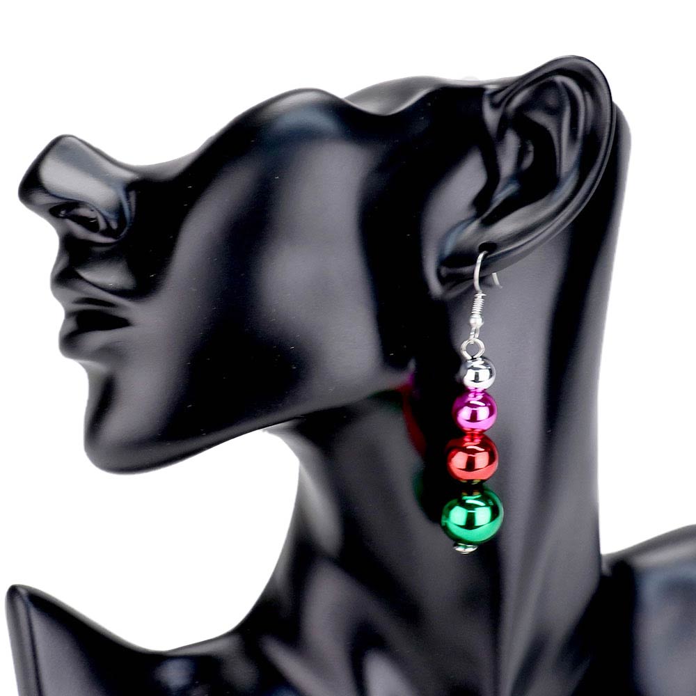 Multi Christmas Ball Drop Earrings, celebrate this Christmas with these cute Christmas Earrings. They will glitter on your earlobes to bring a unique and beautiful look at the Christmas party. The beautifully crafted design adds a gorgeous glow to any outfit. Perfect Gift for Birthdays, Christmas, Stocking Stuffers, Secret Santa, BFF, etc. Enjoy Christmas in style! Merry Christmas!
