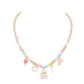 Multi Enamel Smile Heart Bag Bow Pendant Station Beaded Necklace, This beaded Necklace delicately polished will enhance your look, versatile enough for wearing straight through the week, perfectly lightweight for all-day wear, coordinate with any ensemble from business casual to everyday wear, the perfect addition to every outfit. Adds a touch of nature-inspired beauty to your look.
